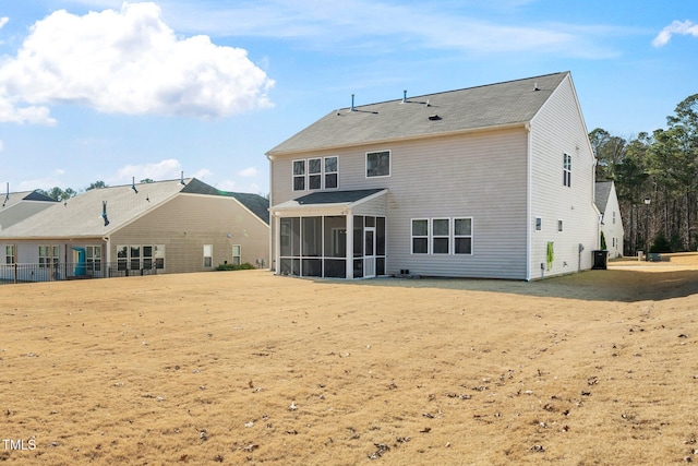 78 N Porcenna Ln, Clayton, NC 27527 - rear view of property with a sunroom