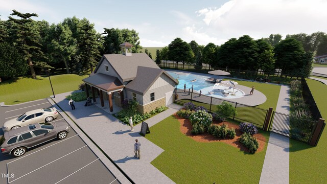 133 N Chubb Rdg, Wilsons Mills, NC 27520 - bird's eye view of a pool
