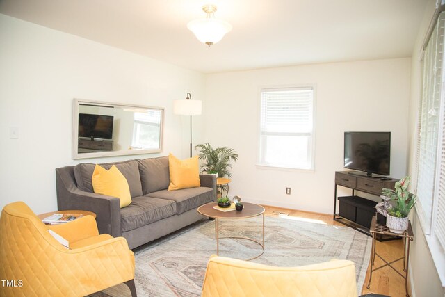 4028 Chaucer Dr, Durham, NC 27705 - living area with wood finished floors