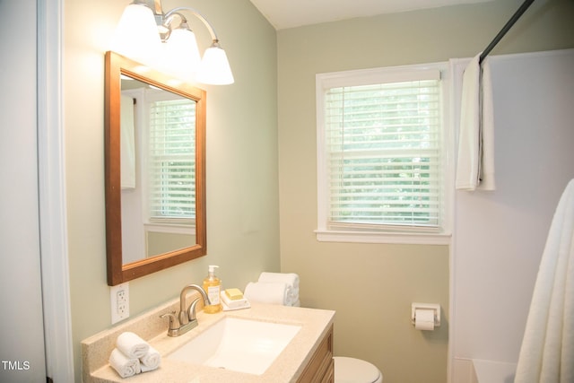 4028 Chaucer Dr, Durham, NC 27705 - full bath featuring vanity and a shower with shower curtain