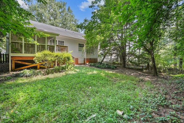 8532 Swarthmore Dr, Raleigh, NC 27615 - view of yard featuring a sunroom