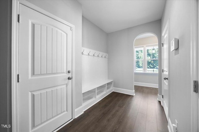 2223 Copper Pond Way, Fuquay Varina, NC 27526 - mudroom featuring dark wood-style flooring and baseboards