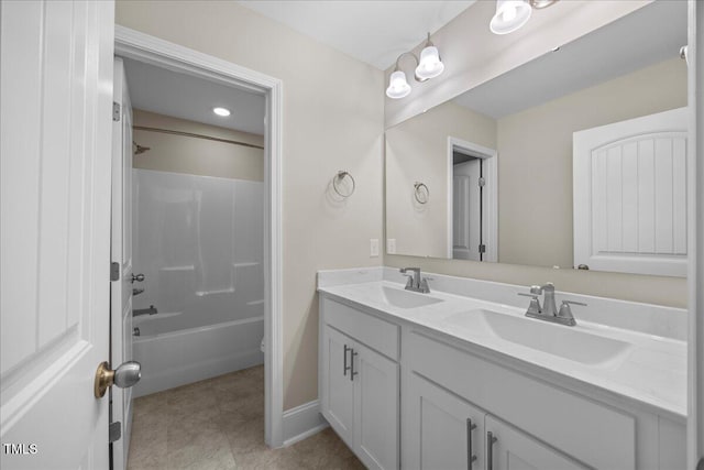2223 Copper Pond Way, Fuquay Varina, NC 27526 - full bathroom with double vanity and  shower combination
