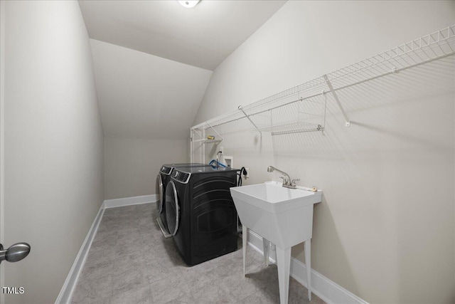 2223 Copper Pond Way, Fuquay Varina, NC 27526 - laundry room with washer and dryer and baseboards