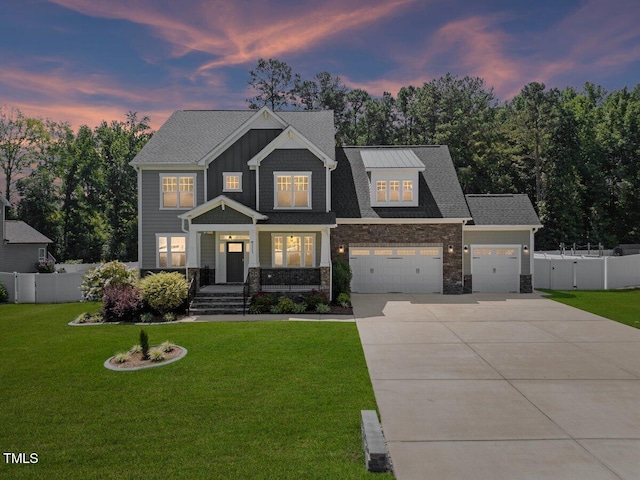 2223 Copper Pond Way, Fuquay Varina, NC 27526 - view of front of property featuring driveway, a garage, and stone siding