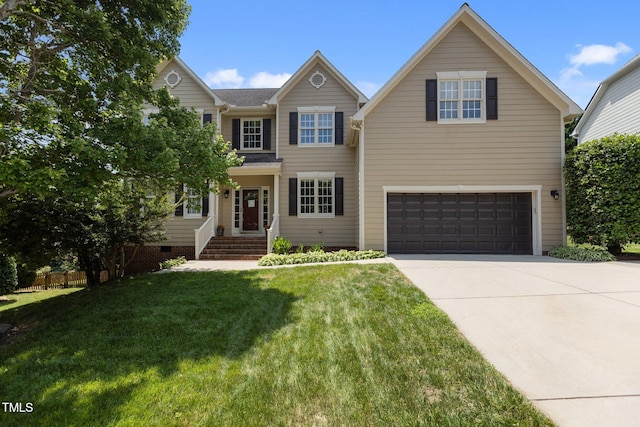 2104 Brockfield Ct, Raleigh, NC 27614 - view of front of house with a garage, concrete driveway, and a front yard