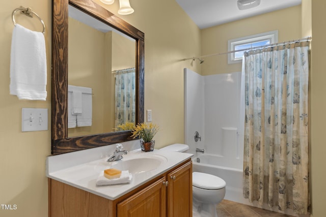 2104 Brockfield Ct, Raleigh, NC 27614 - bathroom featuring vanity, shower / tub combo, and tile patterned flooring