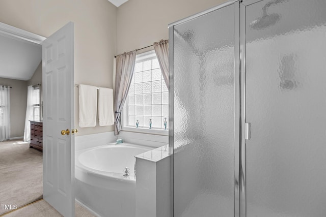 2104 Brockfield Ct, Raleigh, NC 27614 - full bathroom with a stall shower and a bath