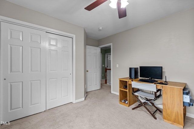 2104 Brockfield Ct, Raleigh, NC 27614 - office with carpet floors and a ceiling fan