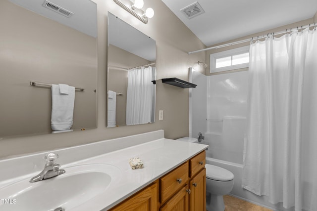 2104 Brockfield Ct, Raleigh, NC 27614 - bathroom with vanity, shower / bath combo with shower curtain, and tile patterned flooring
