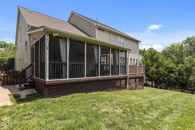 2104 Brockfield Ct, Raleigh, NC 27614 - back of house with a sunroom