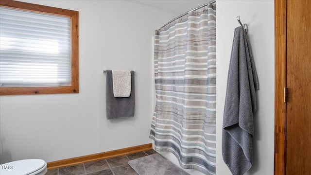 424 Roy Carver Rd, Semora, NC 27343 - bathroom featuring curtained shower and tile patterned flooring