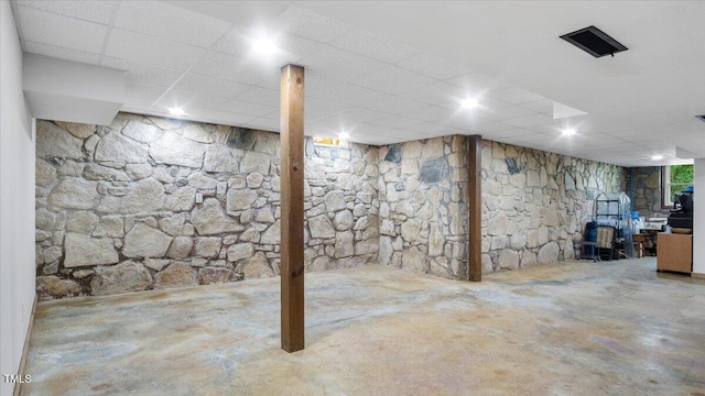 424 Roy Carver Rd, Semora, NC 27343 - finished below grade area featuring a drop ceiling