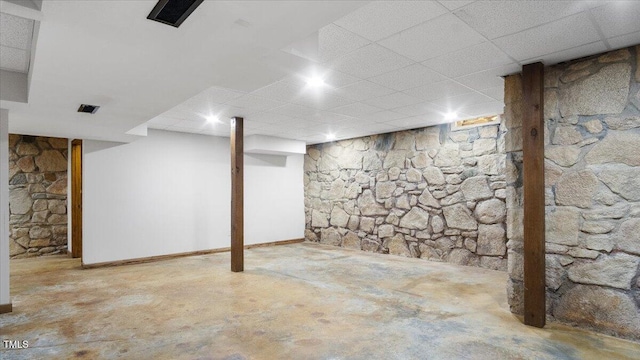 424 Roy Carver Rd, Semora, NC 27343 - finished below grade area featuring a paneled ceiling and baseboards