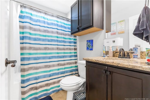 4112 Newgate St, Fayetteville, NC 28306 - bathroom featuring vanity, tile patterned floors, and curtained shower