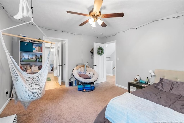 4112 Newgate St, Fayetteville, NC 28306 - carpeted bedroom featuring a ceiling fan and baseboards