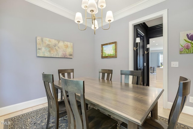 201 S Ennis St, Fuquay Varina, NC 27526 - dining room with crown molding and a chandelier