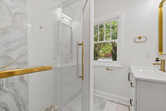 813 N Main St, Burlington, NC 27217 - bathroom featuring vanity and a stall shower