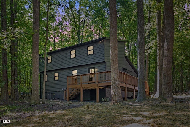 3218 Seven Springs Rd, Hillsborough, NC 27278 - rear view of property featuring a deck and stairway