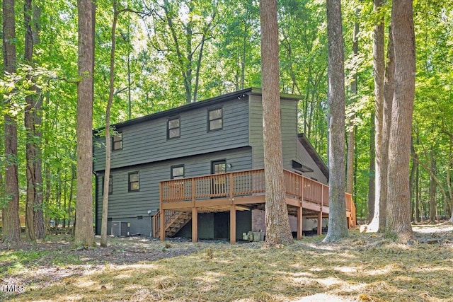 3218 Seven Springs Rd, Hillsborough, NC 27278 - rear view of property featuring a deck and stairway