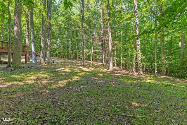 3218 Seven Springs Rd, Hillsborough, NC 27278 - view of yard with a deck and a forest view