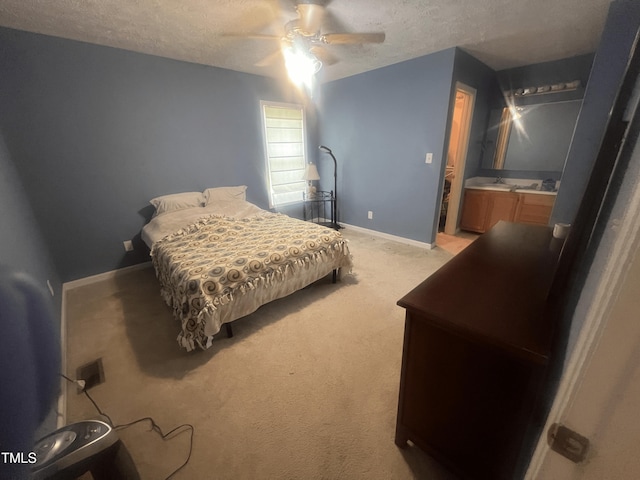 239 Heartwood Dr, Raeford, NC 28376 - bedroom with a textured ceiling, light carpet, and a ceiling fan