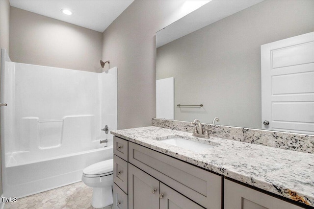 106 Fynloch Chase Dr, Fremont, NC 27830 - full bathroom with vanity, shower / bathtub combination, recessed lighting, and tile patterned flooring
