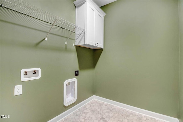 106 Fynloch Chase Dr, Fremont, NC 27830 - laundry room featuring cabinet space, electric dryer hookup, and hookup for a washing machine