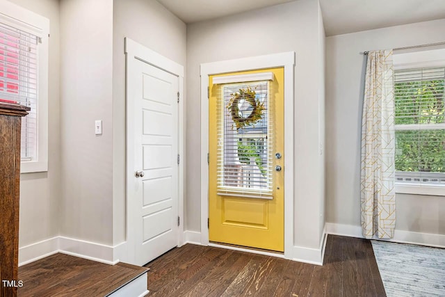 644 Granite Mill Blvd, Chapel Hill, NC 27516 - foyer entrance with dark wood-type flooring and baseboards