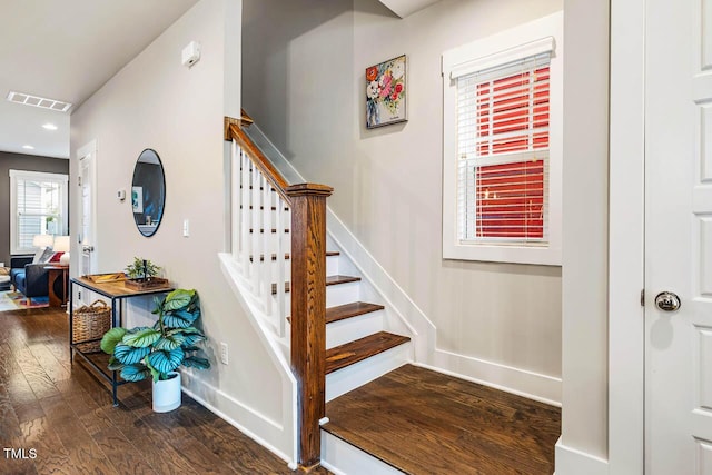 644 Granite Mill Blvd, Chapel Hill, NC 27516 - staircase with wood-type flooring and recessed lighting