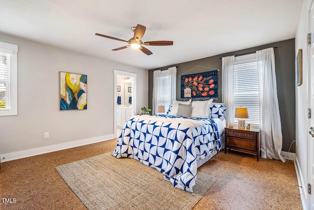 644 Granite Mill Blvd, Chapel Hill, NC 27516 - bedroom with carpet, multiple windows, and ensuite bath
