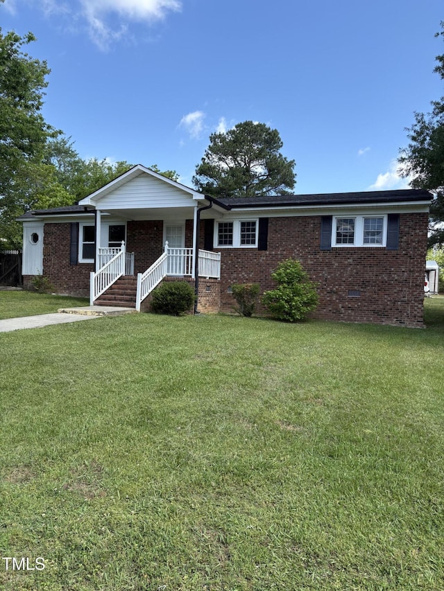 501 Morgan Ter, Burlington, NC 27217 - single story home featuring brick siding, crawl space, covered porch, and a front yard