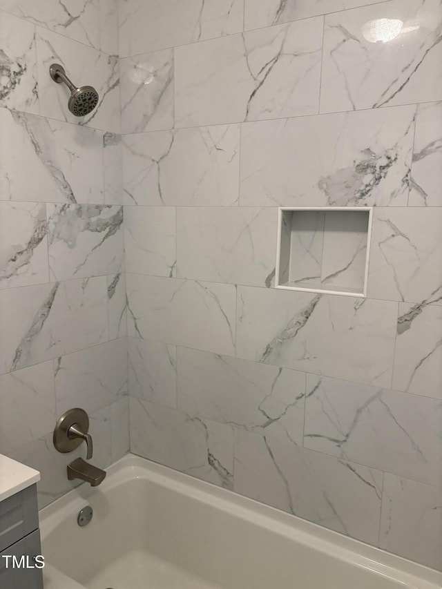 501 Morgan Ter, Burlington, NC 27217 - bathroom featuring shower / bathtub combination and vanity