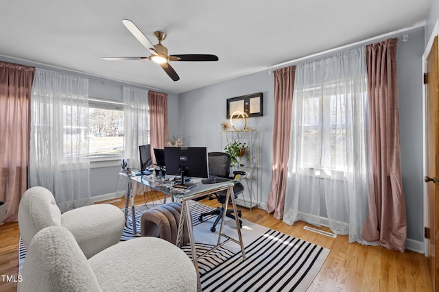 1603 N Alston Ave, Durham, NC 27701 - office with ceiling fan and light wood-type flooring