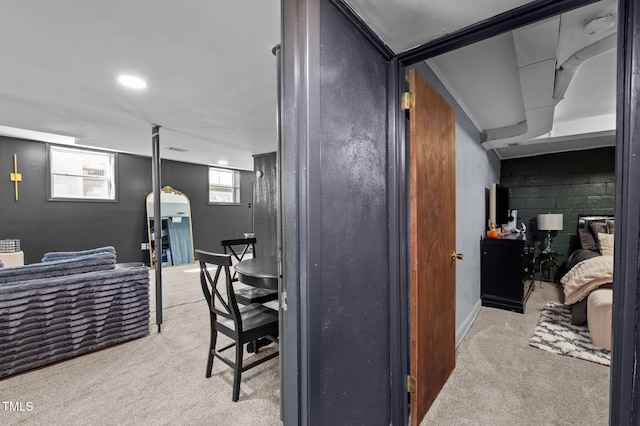 1603 N Alston Ave, Durham, NC 27701 - carpeted home office featuring arched walkways and recessed lighting