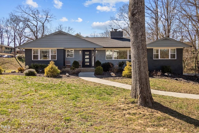 1603 N Alston Ave, Durham, NC 27701 - ranch-style home with a front yard and a chimney