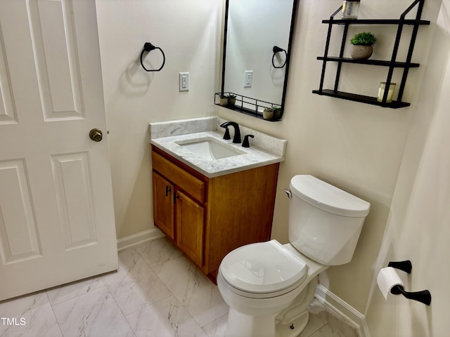 1121 Brookhill Way, Cary, NC 27519 - half bathroom with vanity and marble look tile flooring