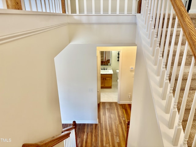 1121 Brookhill Way, Cary, NC 27519 - stairs with wood finished floors