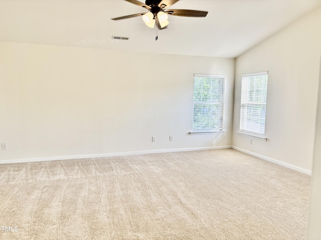 1121 Brookhill Way, Cary, NC 27519 - carpeted empty room featuring a ceiling fan and vaulted ceiling