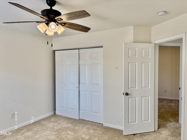 1121 Brookhill Way, Cary, NC 27519 - unfurnished bedroom featuring light carpet, a closet, and ceiling fan