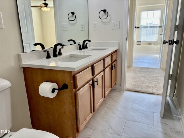 1121 Brookhill Way, Cary, NC 27519 - bathroom with marble finish floors and double vanity