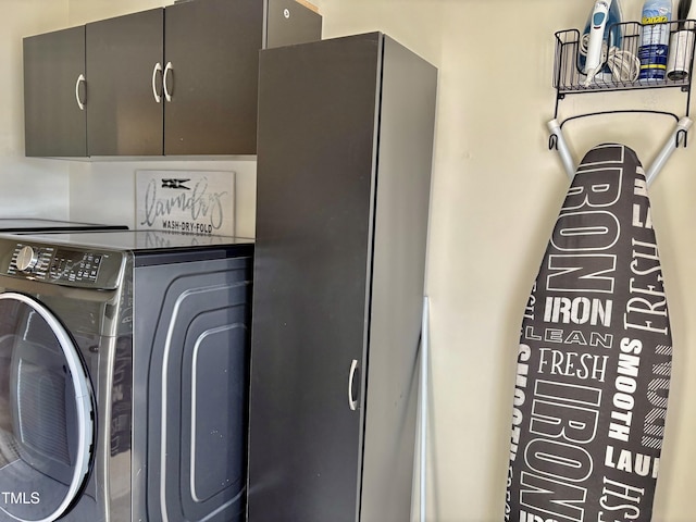 1121 Brookhill Way, Cary, NC 27519 - laundry room featuring cabinet space and washing machine and clothes dryer