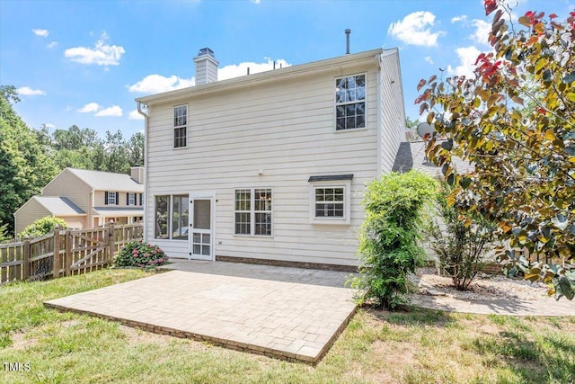 404 Ascott Way, Durham, NC 27713 - rear view of house featuring a patio and a chimney