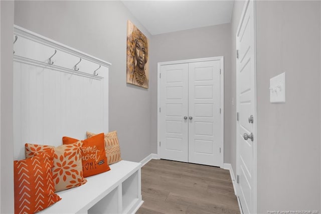208 Walker Downs Cir, Fayetteville, NC 28305 - mudroom with wood finished floors and baseboards