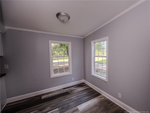 40 Ella Bell Rd, Clarkton, NC 28433 - empty room featuring dark wood-style flooring and crown molding