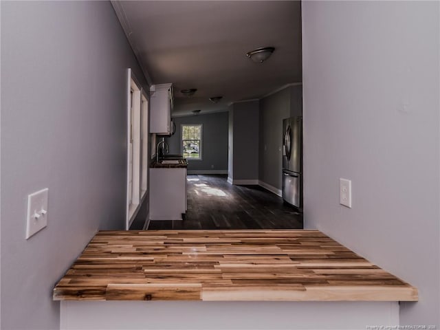 40 Ella Bell Rd, Clarkton, NC 28433 - hallway featuring a sink and dark wood-style flooring