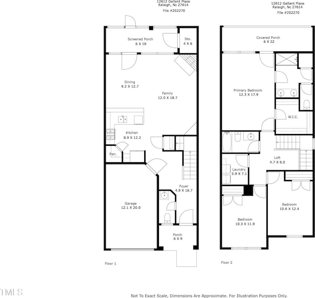 12612 Gallant Pl, Raleigh, NC 27614 - view of floor plan / room layout