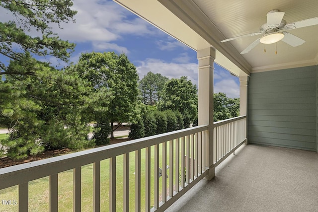 12612 Gallant Pl, Raleigh, NC 27614 - balcony with a ceiling fan