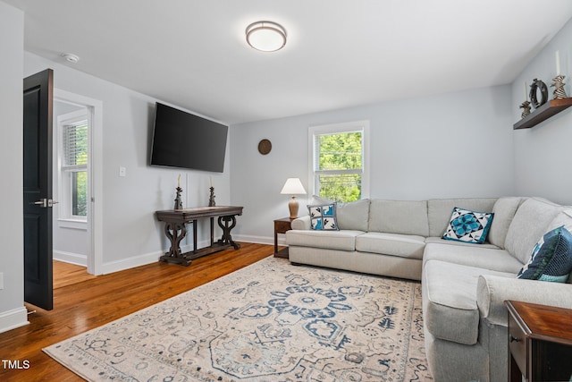 605 W Holt St, Mebane, NC 27302 - living room featuring wood finished floors