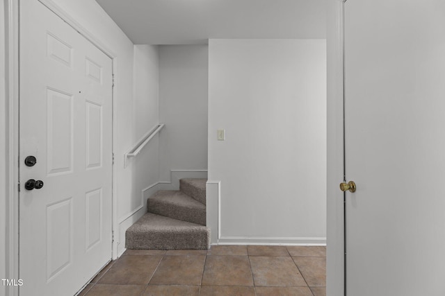 7 Hannah Ct, Durham, NC 27713 - staircase featuring tile patterned flooring